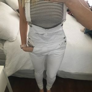 American Bazi White Overalls - Skinny cut